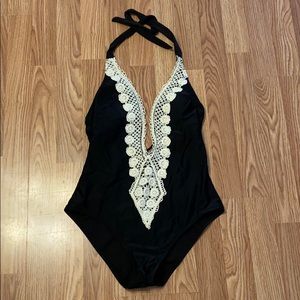 Deep plunge swim suit